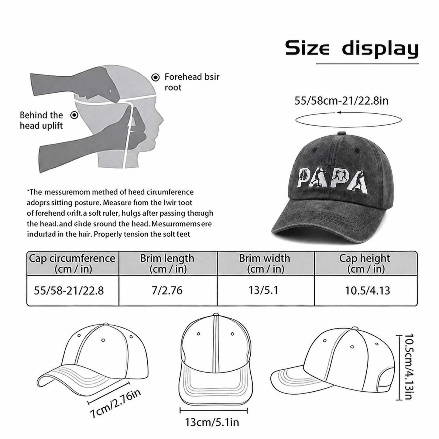 Adjustable baseball cap gift for Papa
