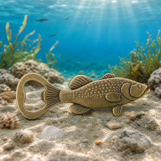 Novelty bottle opener for dads who love fishing