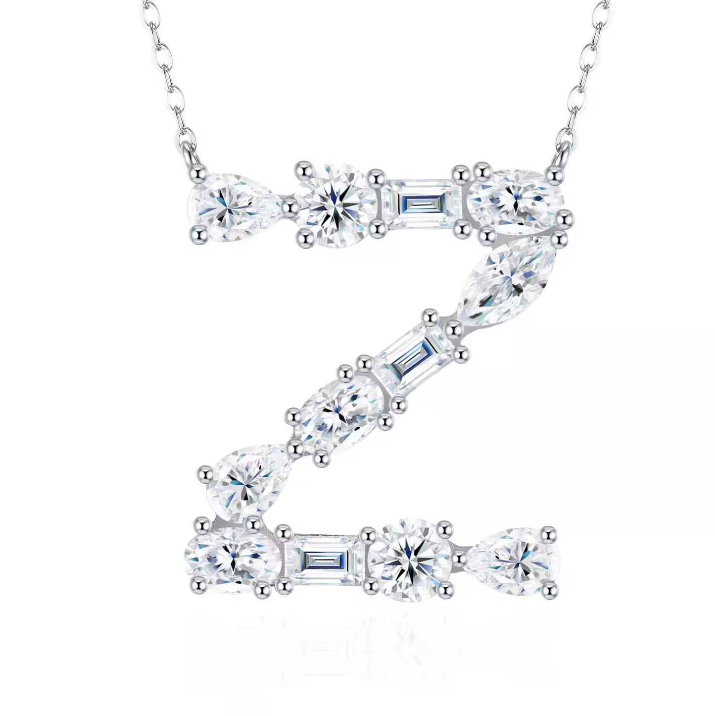 Moissanite Initial Necklace