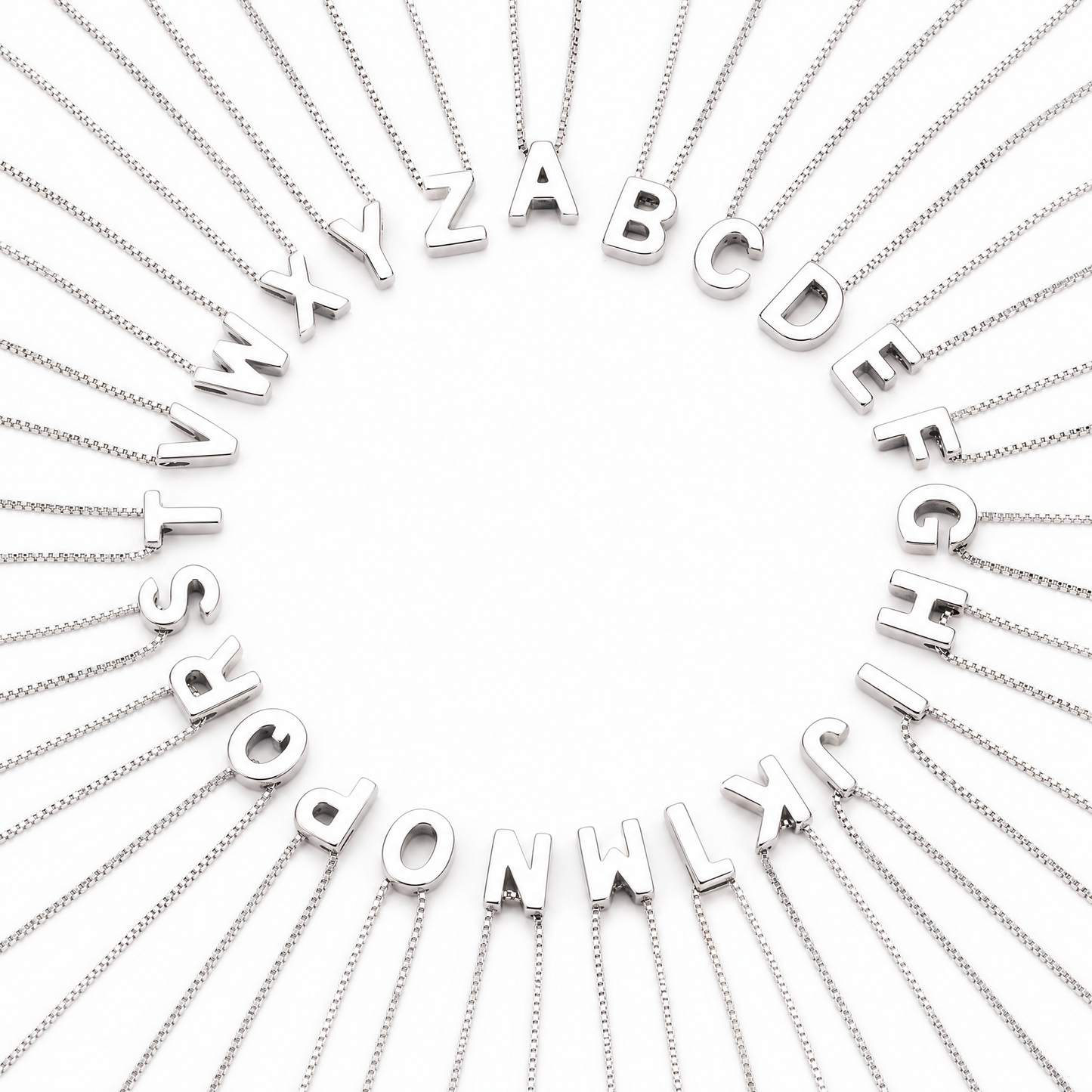 18-inch sterling silver initial necklace gift for her