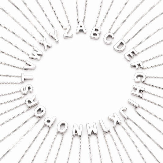 18-inch sterling silver initial necklace gift for her