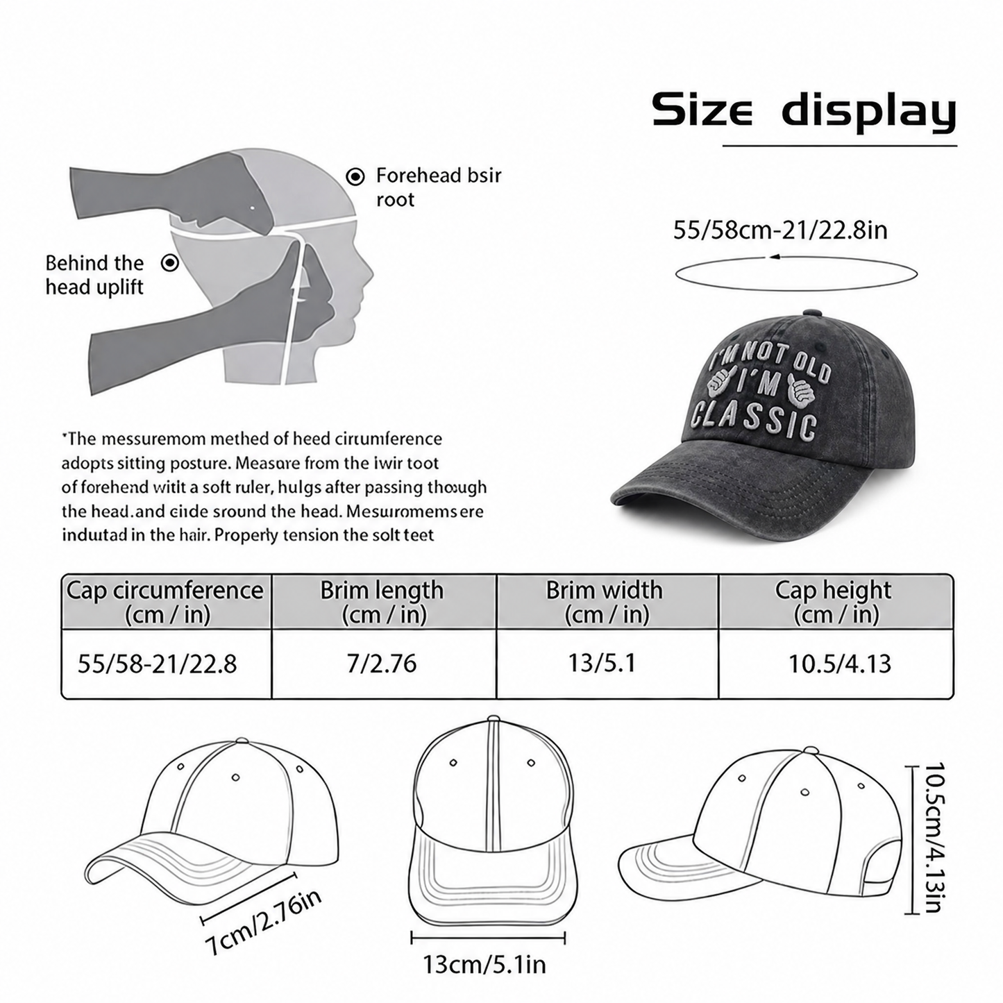 Casual funny baseball cap for everyday wear