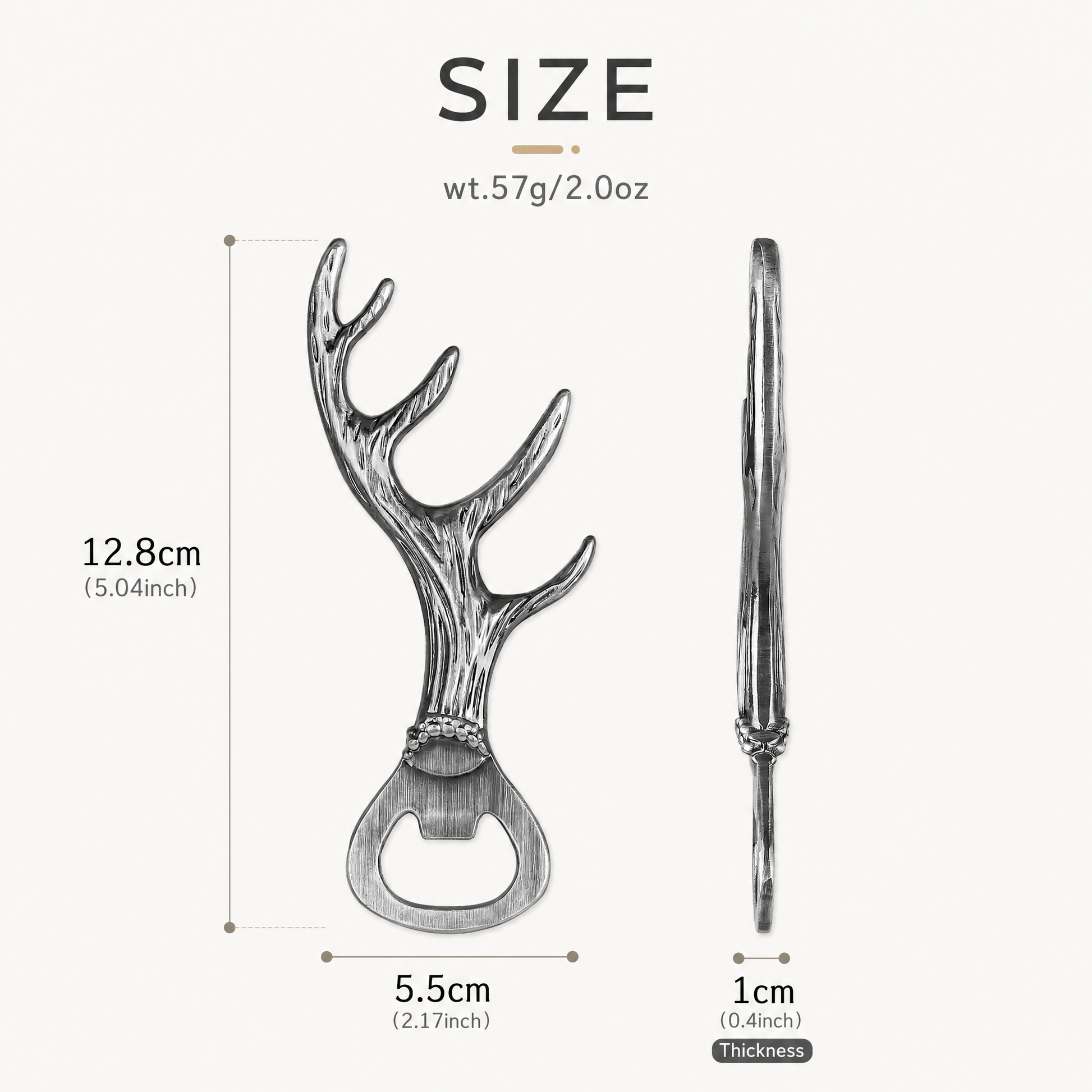 Deer antler bottle opener for home bars and casual gatherings