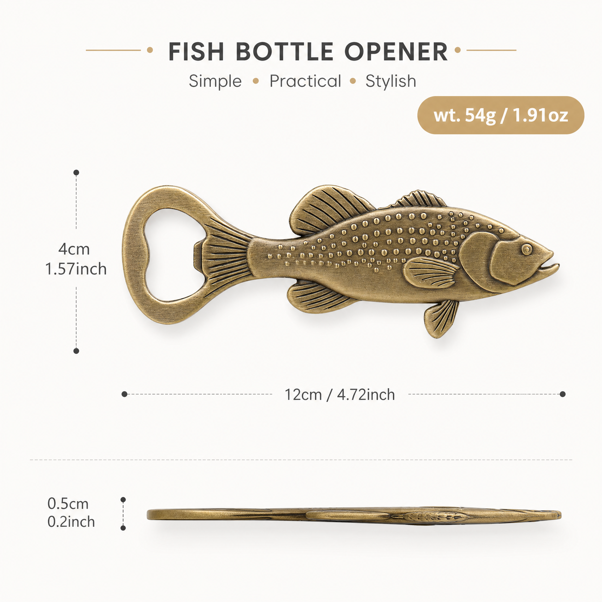 Sea bass bottle opener gift for fishing lovers
