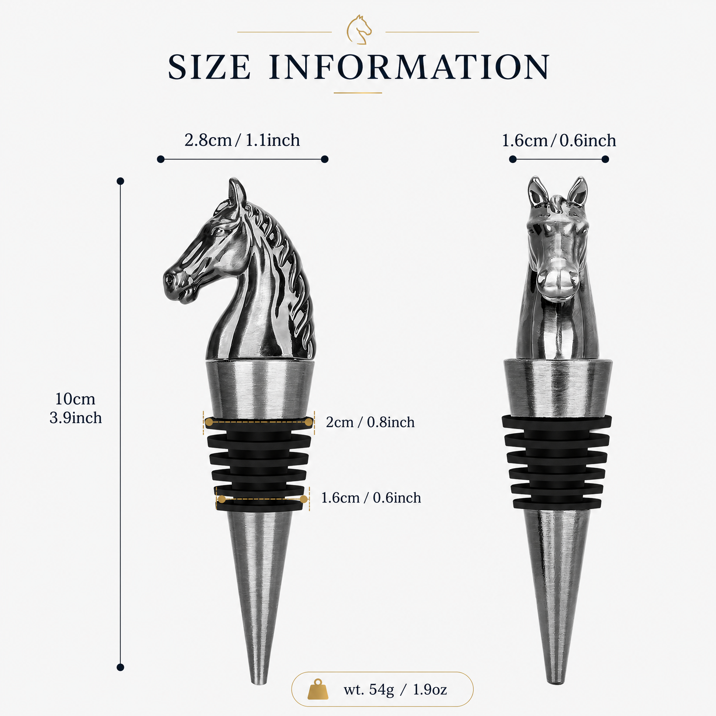 Equestrian wine bottle stopper for home bar accessories