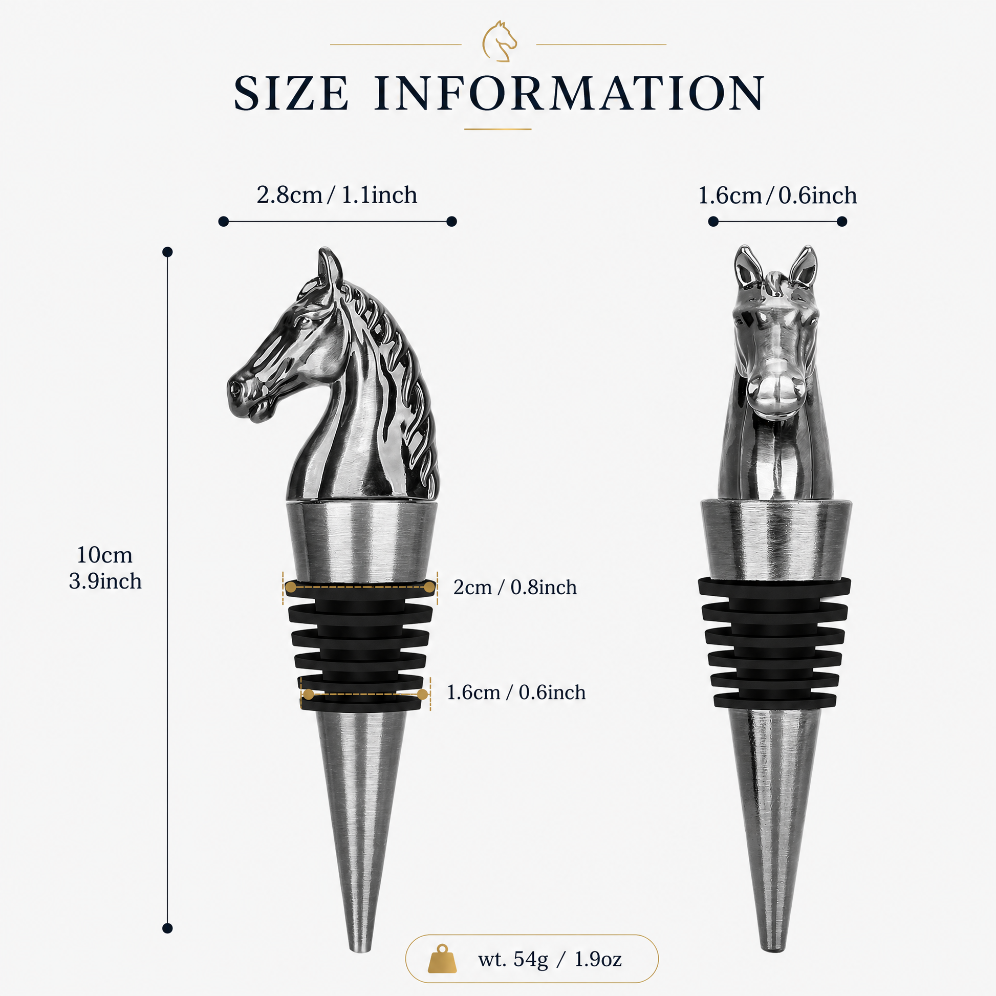 Equestrian wine bottle stopper for home bar accessories