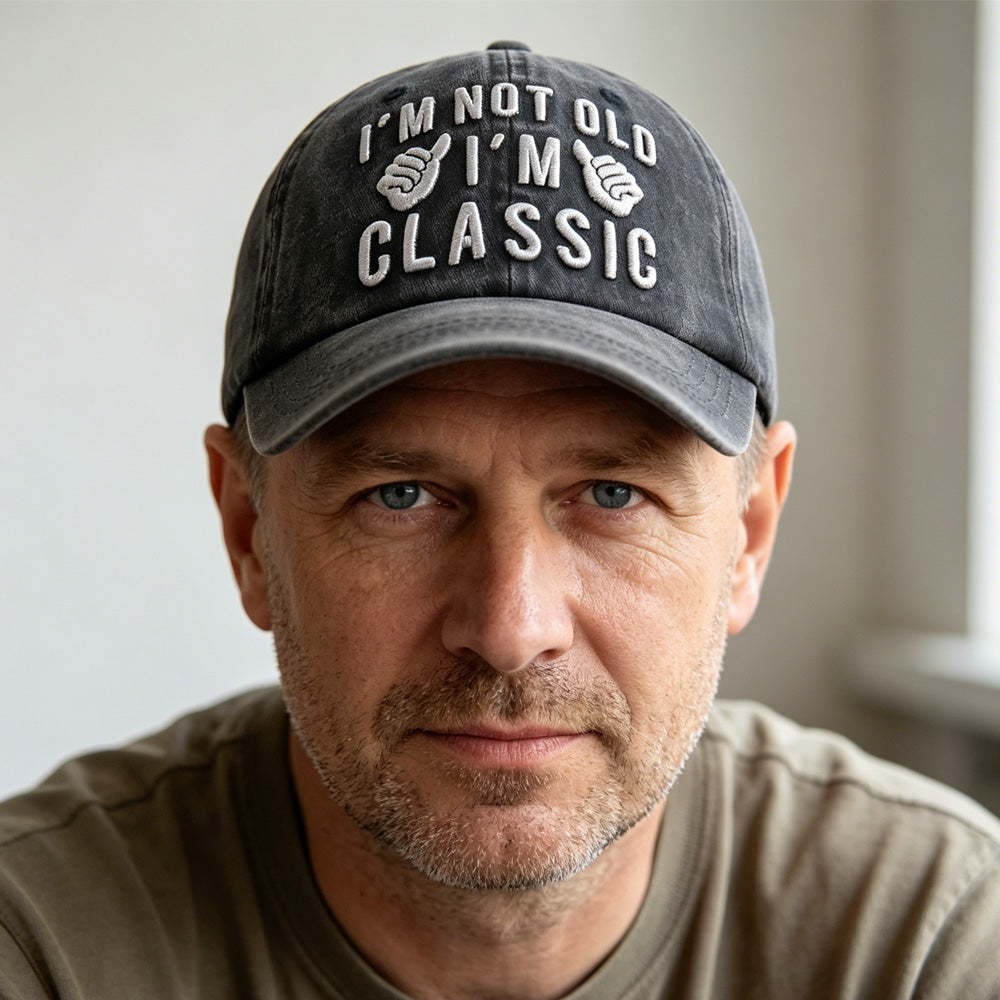 Funny embroidered baseball cap with washed cotton finish