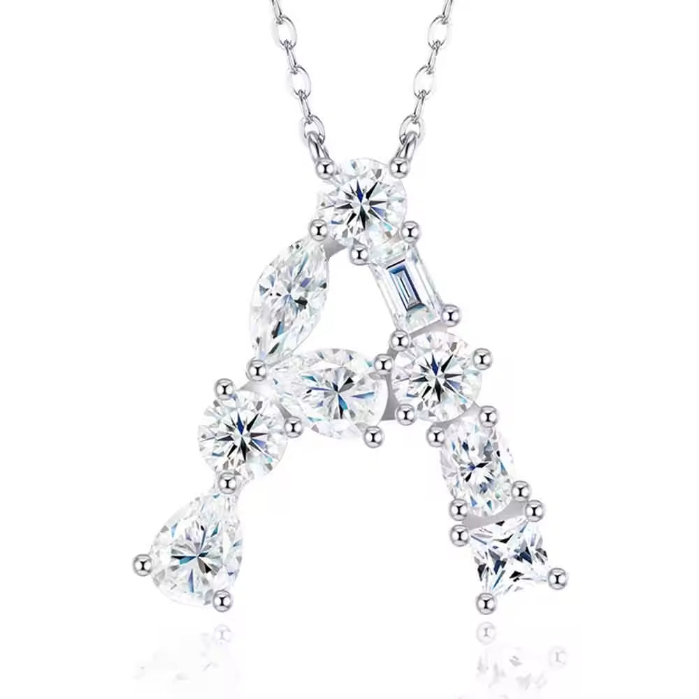 Moissanite Initial Necklace