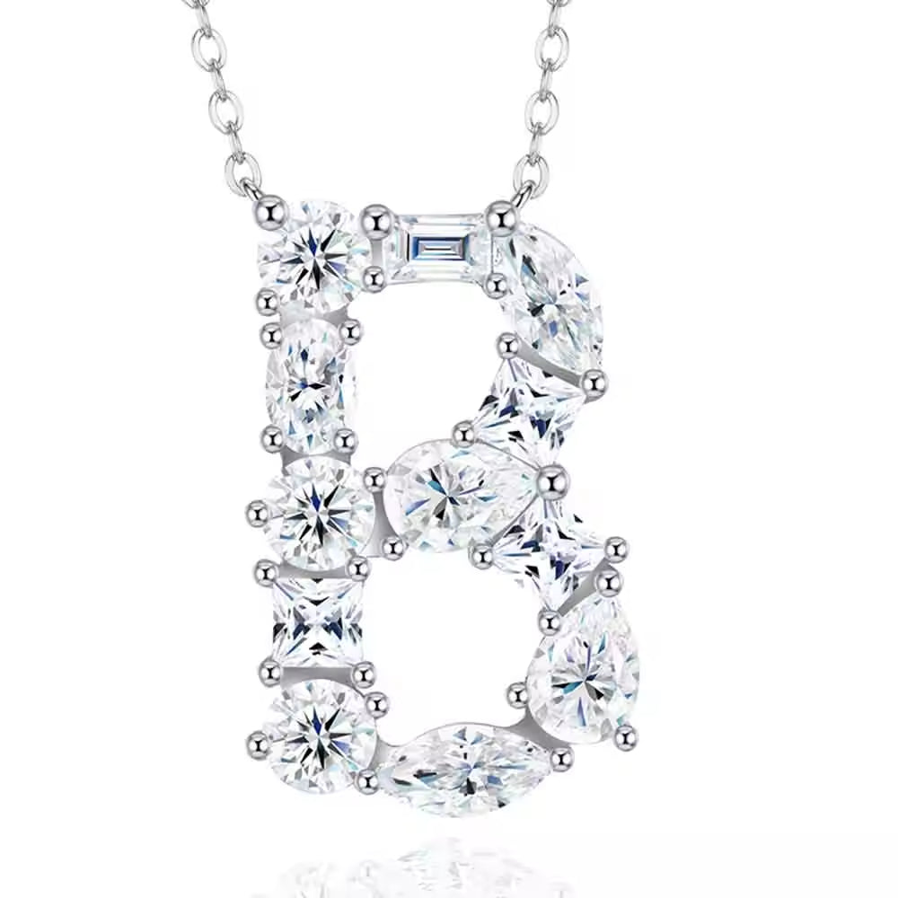 Moissanite Initial Necklace
