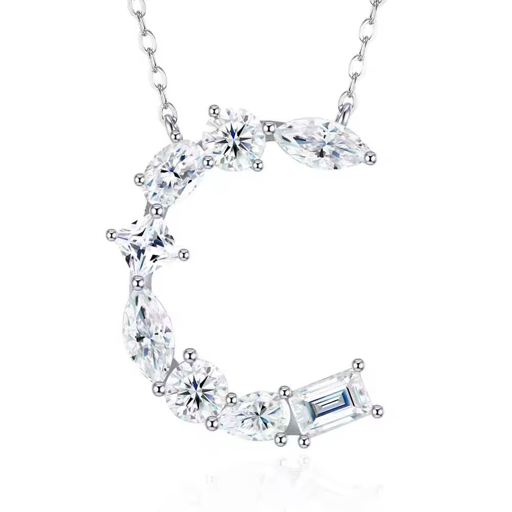 Moissanite Initial Necklace