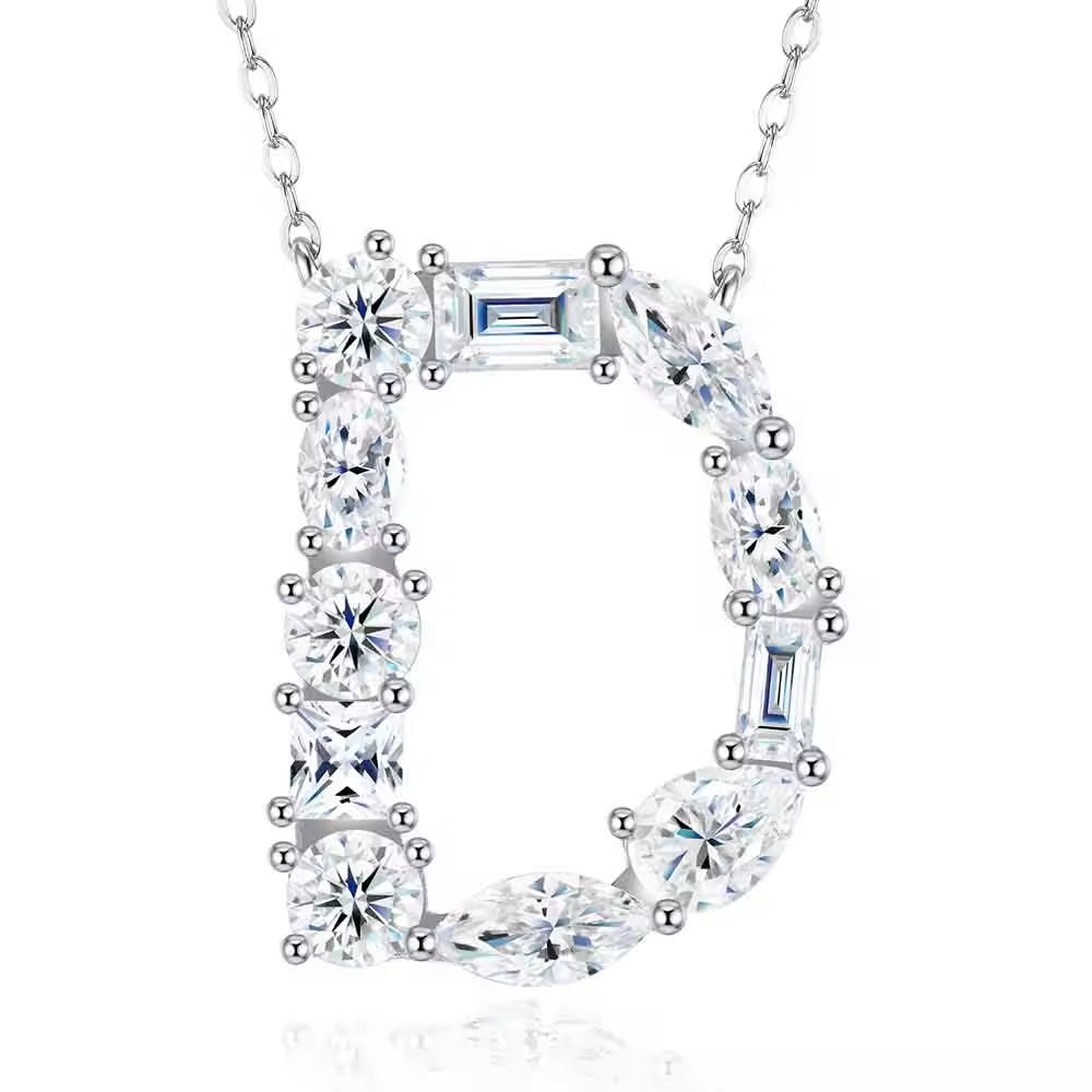 Moissanite Initial Necklace
