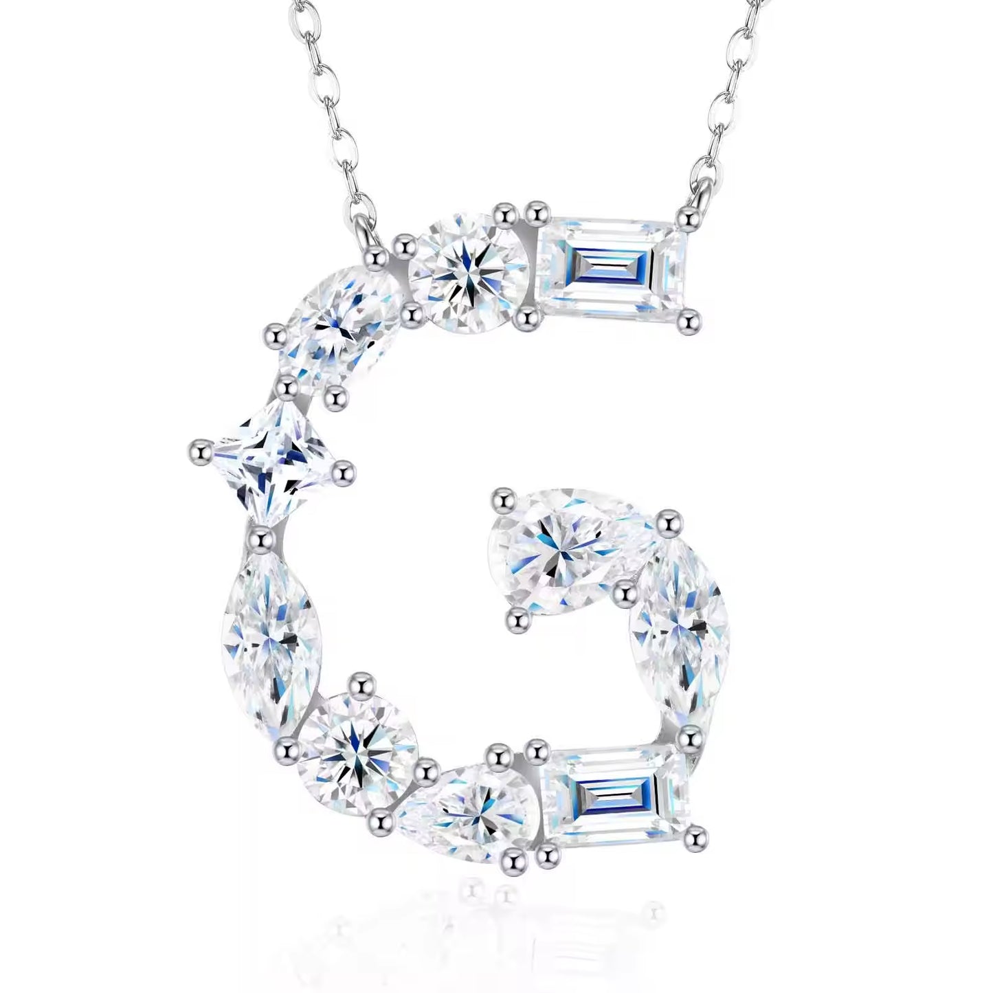 Moissanite Initial Necklace