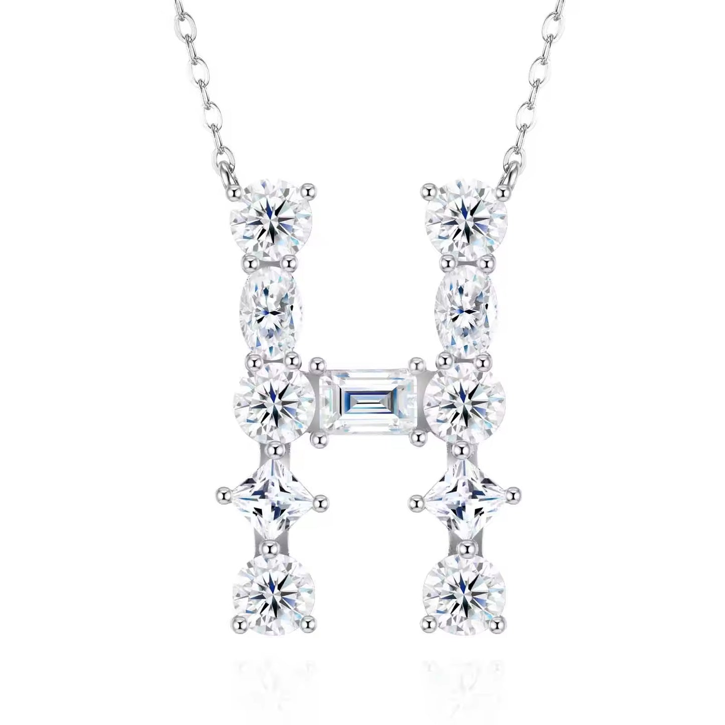 Moissanite Initial Necklace