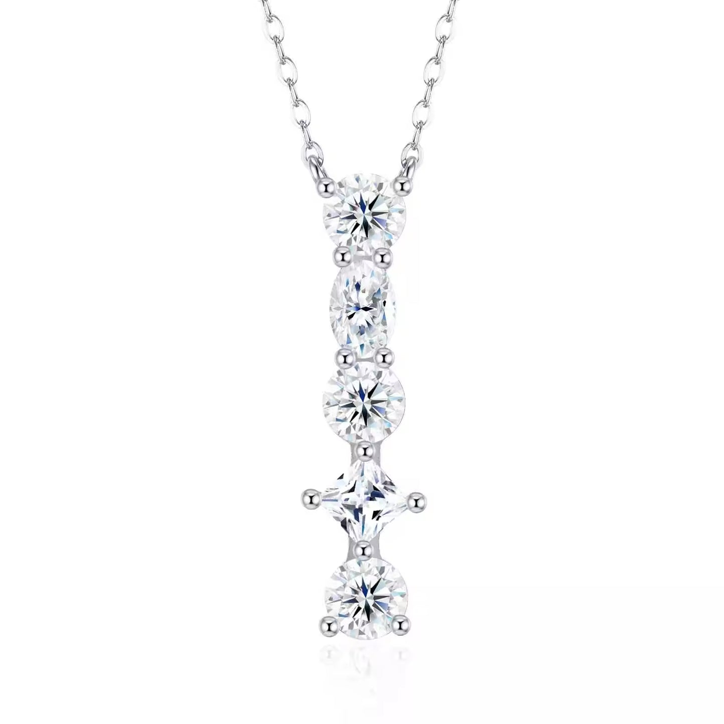 Moissanite Initial Necklace
