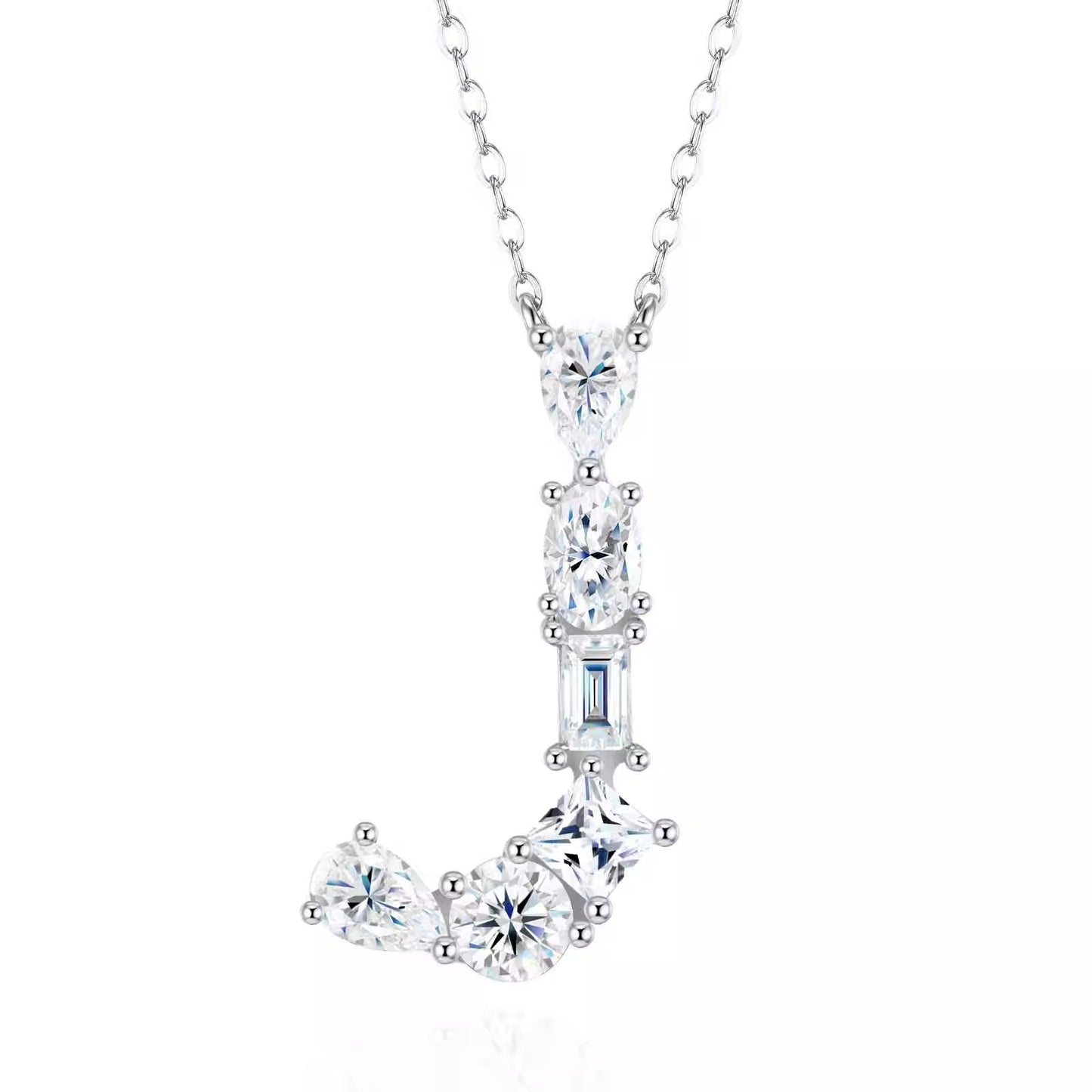 Moissanite Initial Necklace