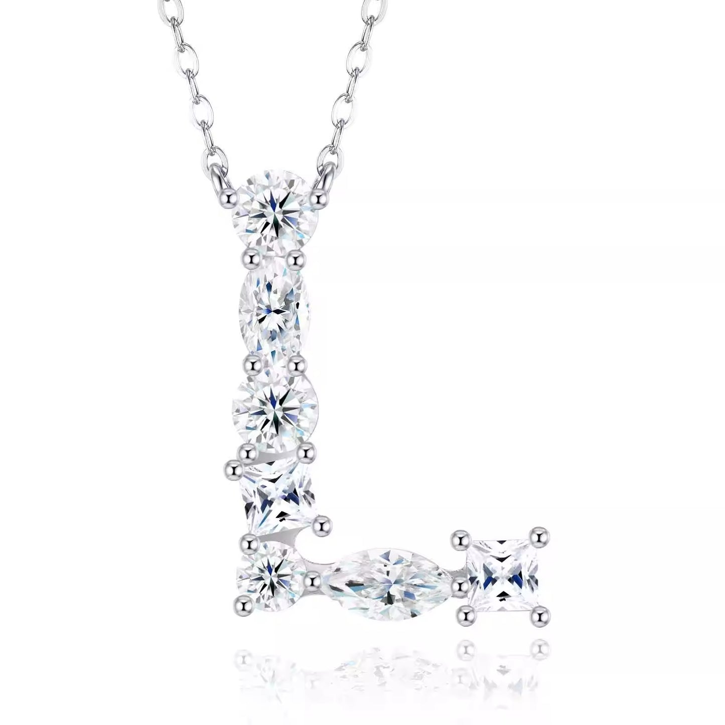 Moissanite Initial Necklace