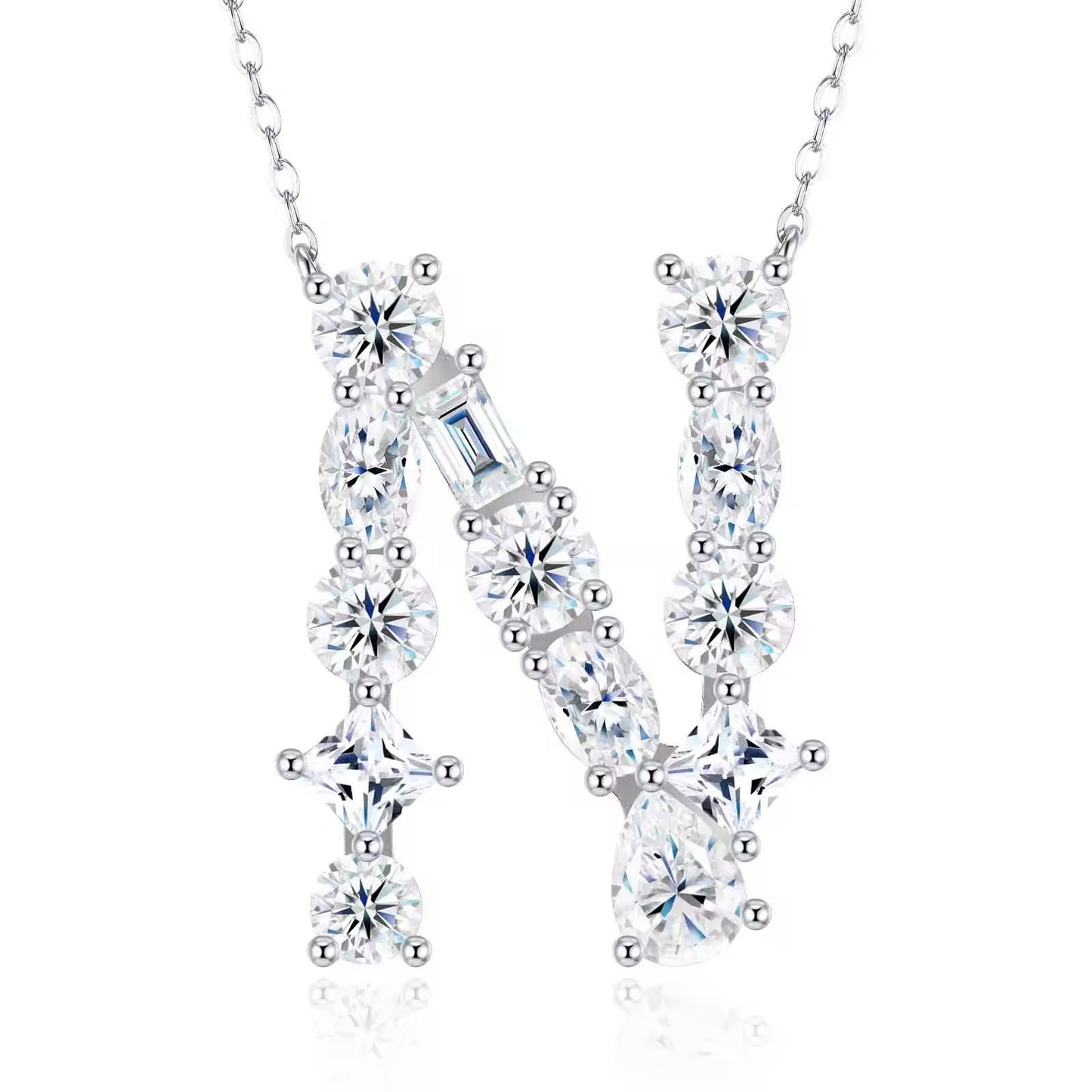 Moissanite Initial Necklace