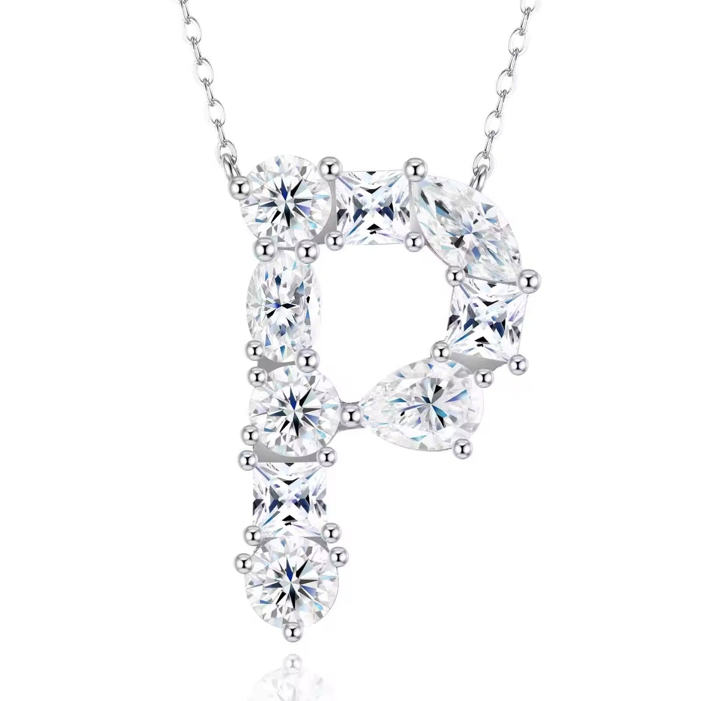 Moissanite Initial Necklace