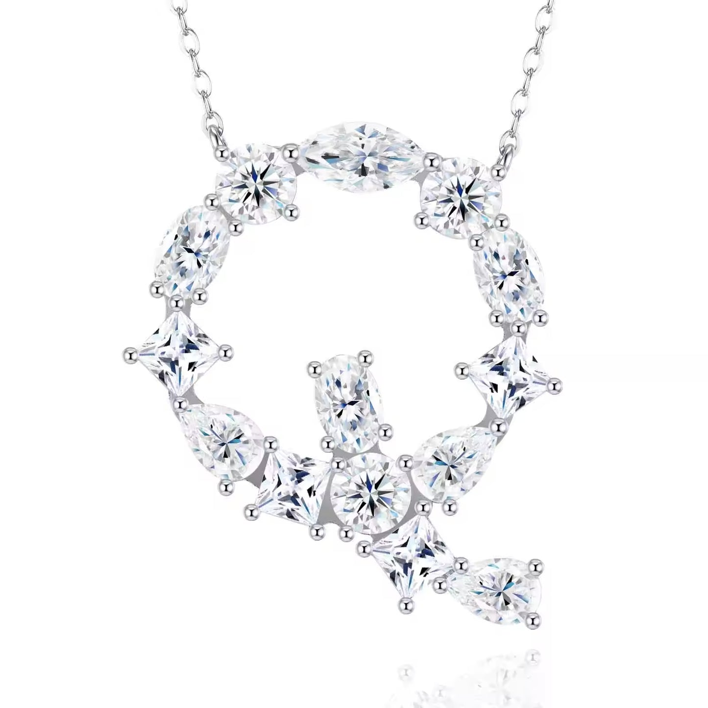 Moissanite Initial Necklace