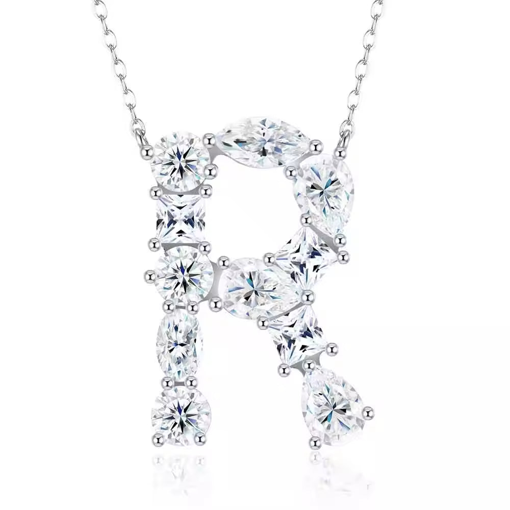 Moissanite Initial Necklace