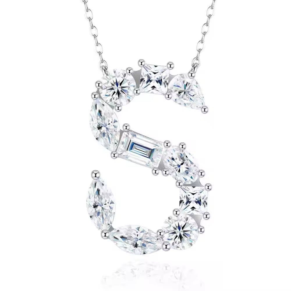Moissanite Initial Necklace