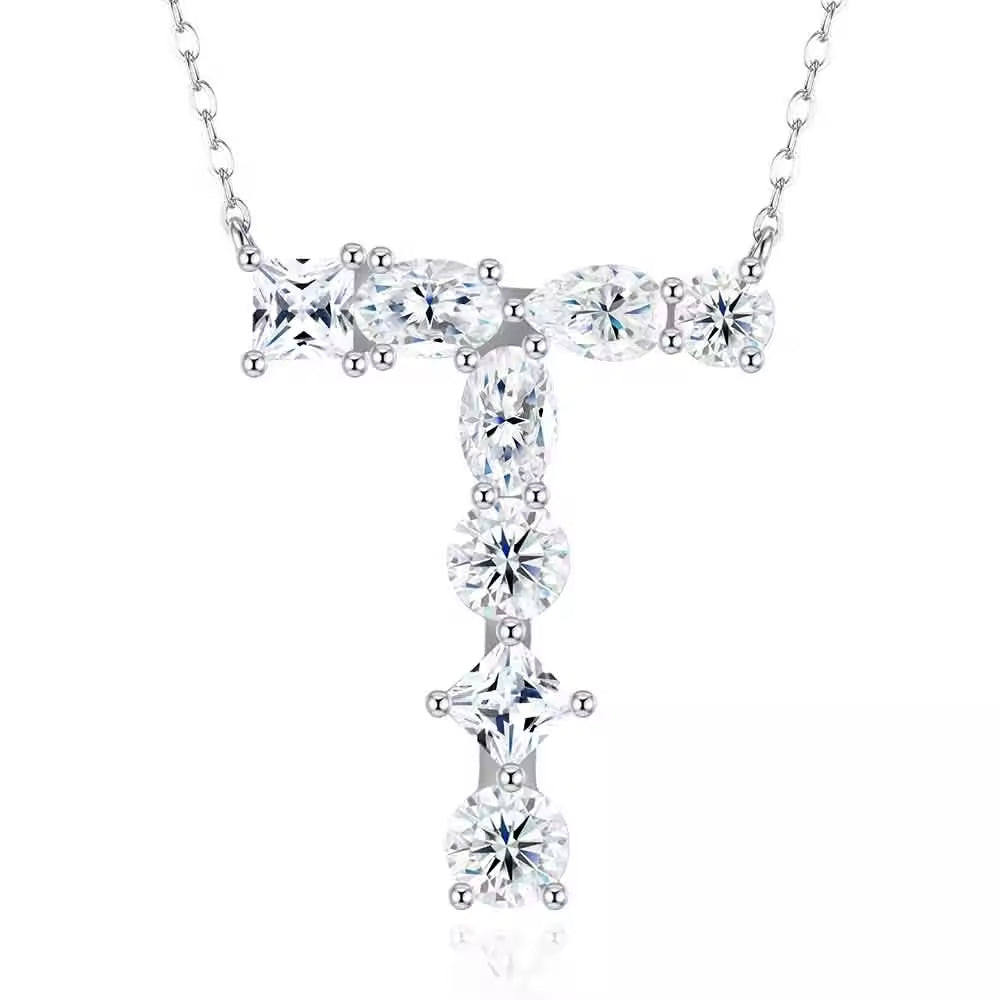 Moissanite Initial Necklace