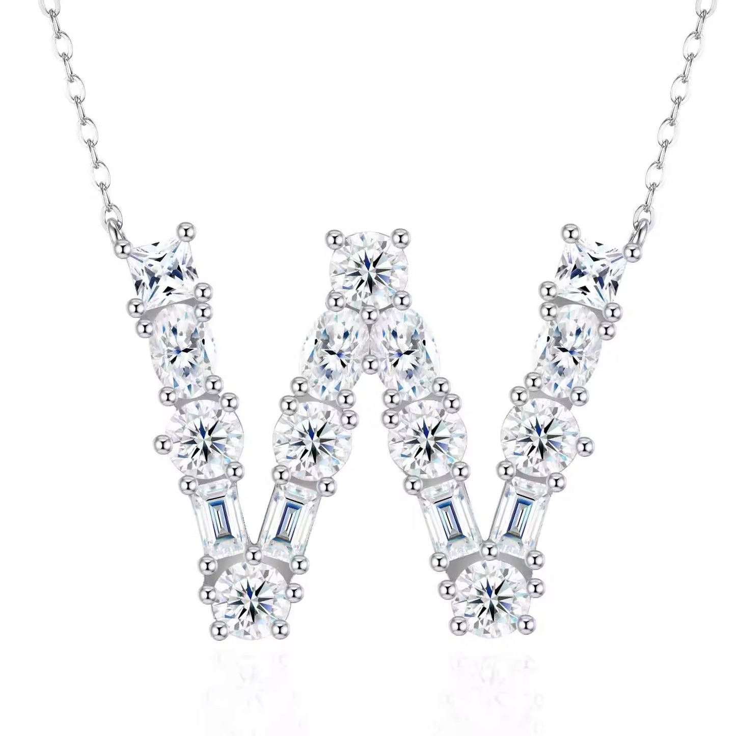 Moissanite Initial Necklace