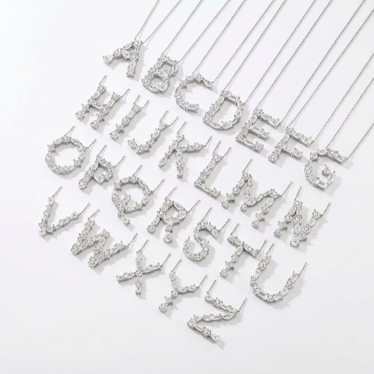 Moissanite initial necklace gift for her