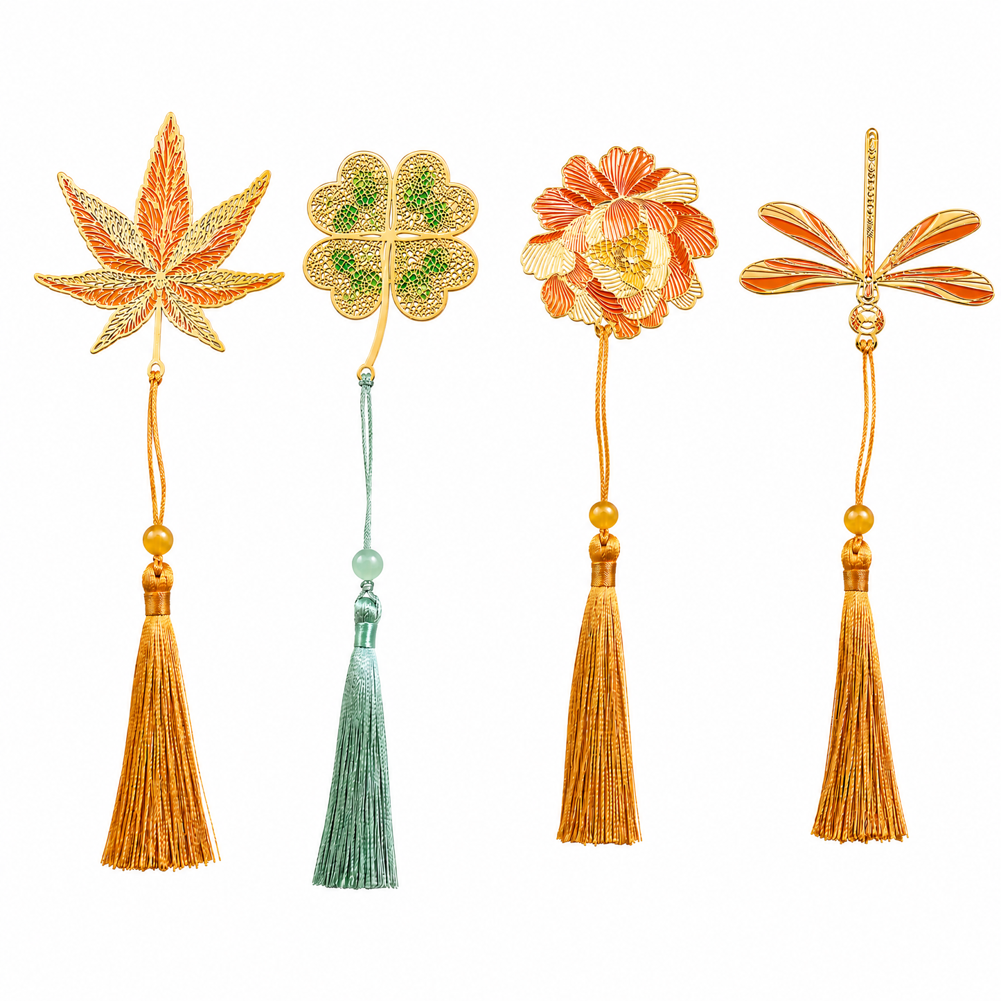 Nature-inspired metal tassel bookmark gift for a reader