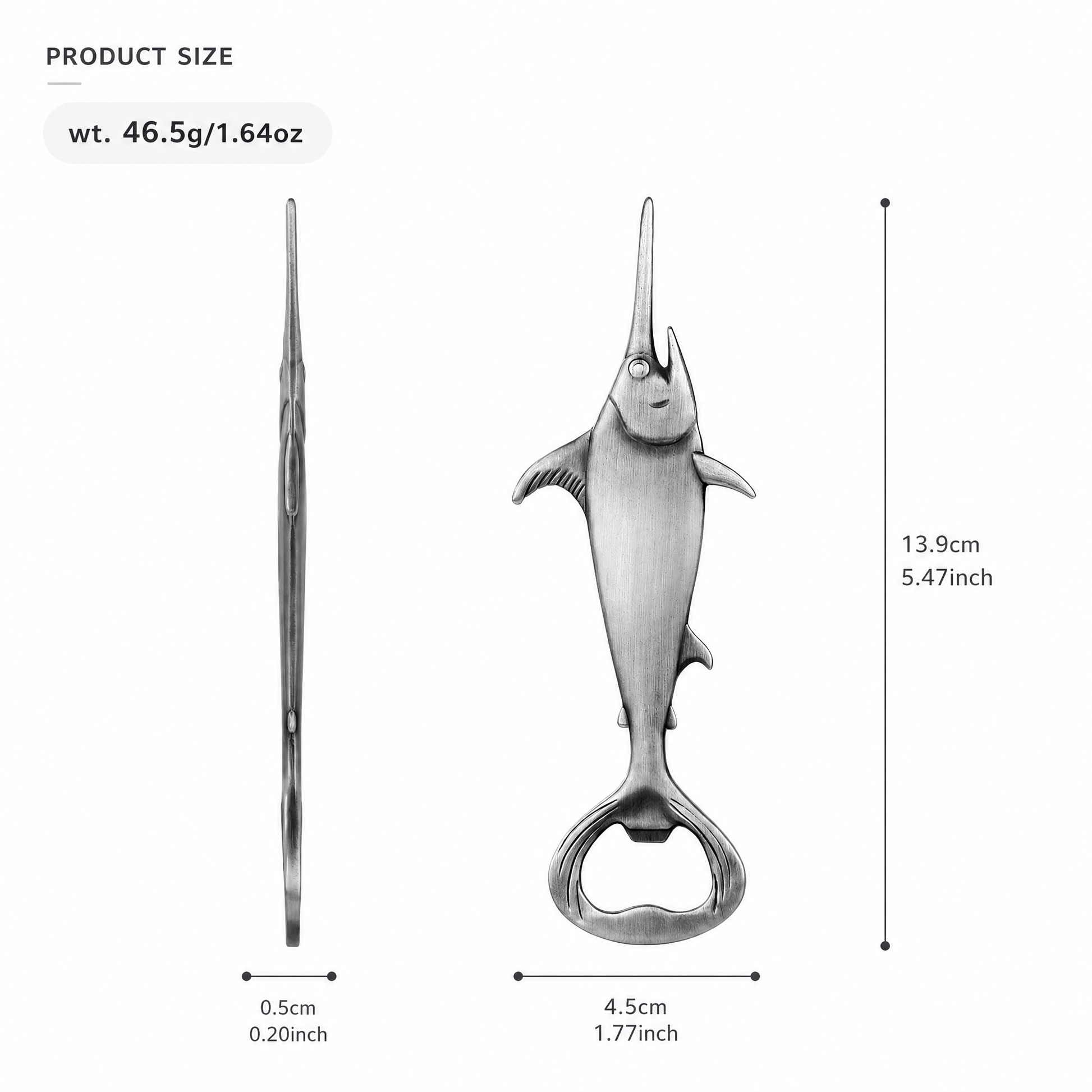 Swordfish opener used at a casual outdoor gathering