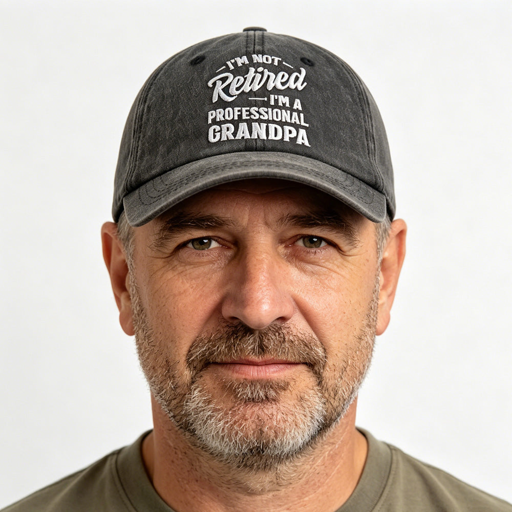 Funny embroidered baseball cap for retired grandpas