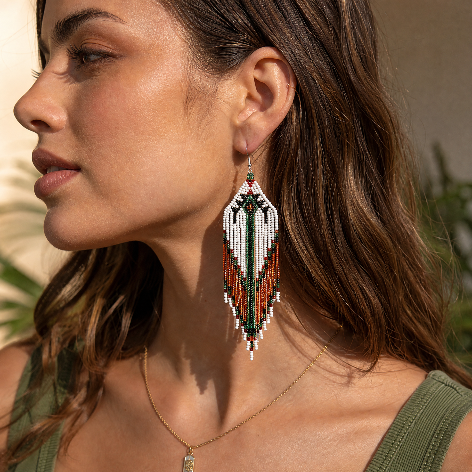 Statement fringe earrings gift for her