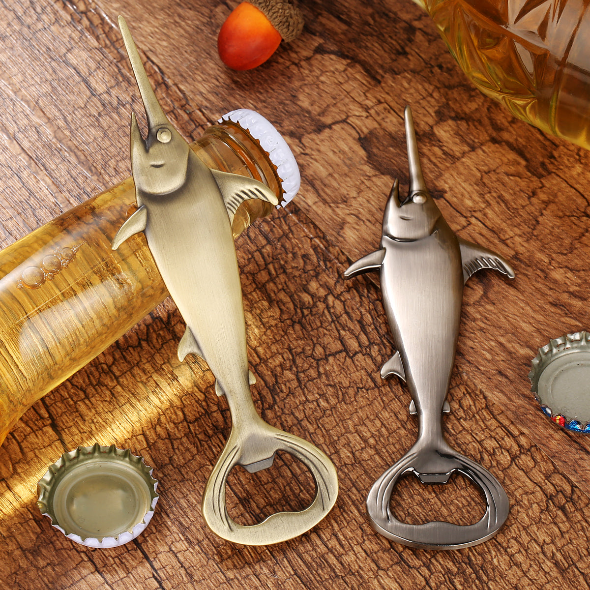 Zinc alloy swordfish-shaped beer bottle opener